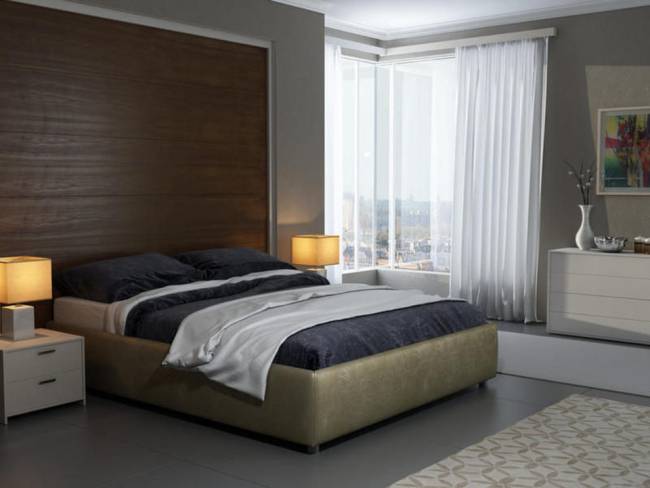 Кровать Veda 1 Base, цвет: Экокожа Золото