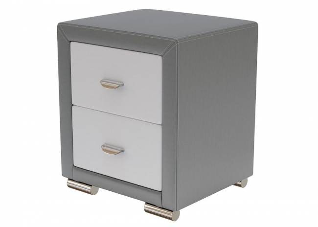 Тумба Orma Soft 2, цвет: Экокожа Серый/Белый