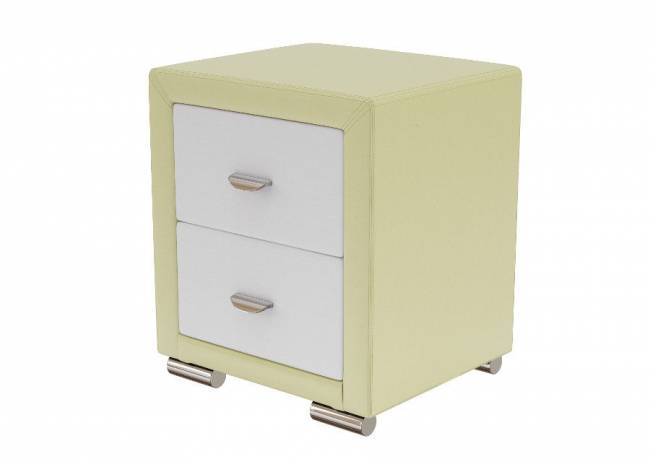 Тумба Orma Soft 2, цвет: Экокожа Кремовый/Белый