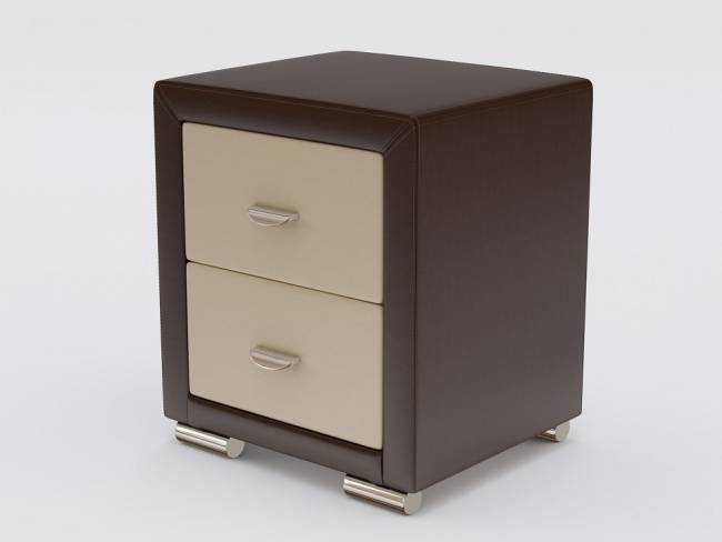 Тумба Orma Soft 2, цвет: Экокожа Коричневый/Бежевый