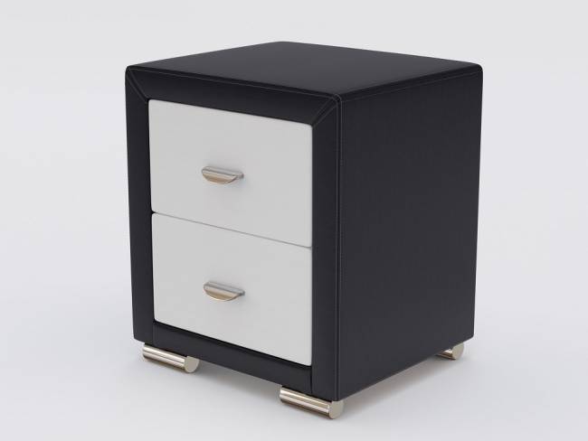 Тумба Orma Soft 2, цвет: Экокожа Черный/Белый