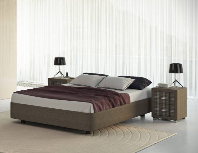 Кровать Rocky Base, цвет: Рогожка Коричневая ткань Кровать Rocky Base, цвет: Рогожка Коричневая ткань