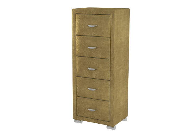 Комод Orma Soft 2 (5 ящиков), цвет: Экокожа Золото