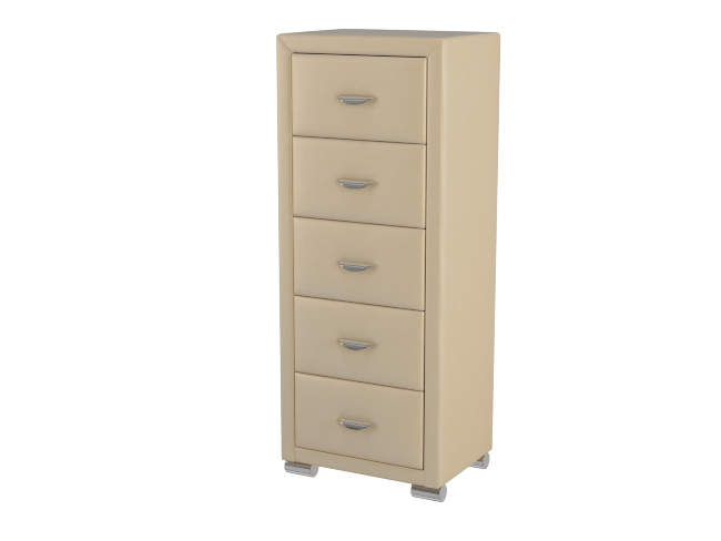 Комод Orma Soft 2 (5 ящиков), цвет: Экокожа Бежевый перламутр