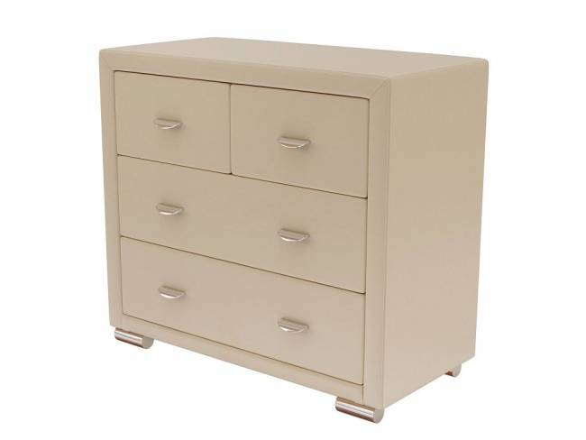 Комод Orma Soft 2 (4 ящика), цвет: Экокожа Бежевый перламутр Комод Orma Soft 2 (4 ящика), цвет: Экокожа Бежевый перламутр