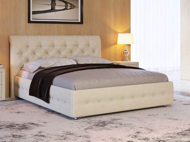 Кровать Life 4 Box, цвет: Рогожка Бежевая