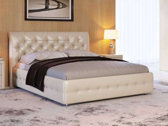 Кровать Life 4 Box, цвет: Бежевый перламутр со стразами