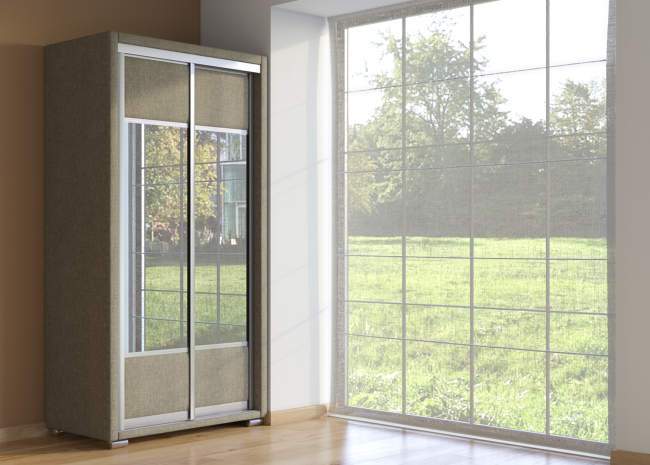 Шкаф купе 2-ух дв. Orma Soft 2 (2 зеркала), цвет: Глазго Коричневый