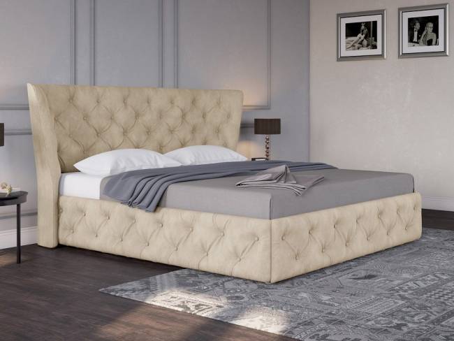 Кровать Life 5 Box, цвет: Рогожка Бежевая Кровать Life 5 Box, цвет: Рогожка Бежевая