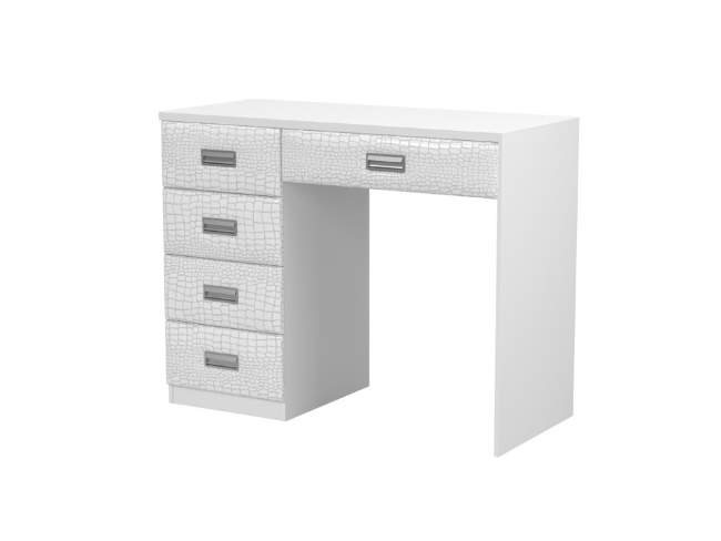 Туалетный стол Como/Veda (5 ящиков), цвет: ЛДСП Белый/Экокожа Кайман Белый Туалетный стол Como/Veda (5 ящиков), цвет: ЛДСП Белый/Экокожа Кайман Белый