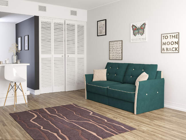 Диван Synergy Compact, цвет: ткань-велюр Forest 560 Диван Synergy Compact, цвет: ткань-велюр Forest 560