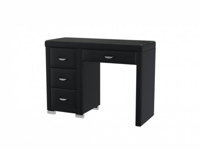 Туалетный стол OrmaSoft-2 (4 ящика) левый, цвет: Экокожа Черный Туалетный стол OrmaSoft-2 (4 ящика) левый, цвет: Экокожа Черный