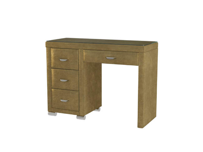 Туалетный стол OrmaSoft-2 (4 ящика) левый, цвет: Экокожа Золото Туалетный стол OrmaSoft-2 (4 ящика) левый, цвет: Экокожа Золото