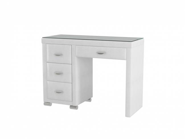 Туалетный стол OrmaSoft-2 (4 ящика) левый, цвет: Экокожа Кайман Белый Туалетный стол OrmaSoft-2 (4 ящика) левый, цвет: Экокожа Кайман Белый