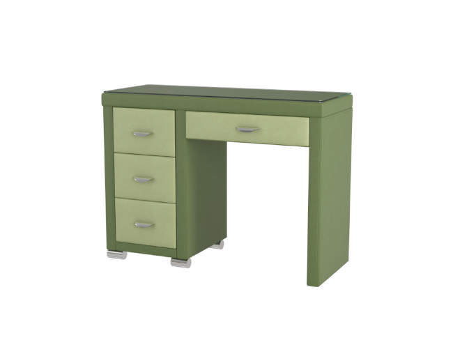 Туалетный стол OrmaSoft-2 (4 ящика) левый, цвет: Экокожа Олива/Зеленое яблоко Туалетный стол OrmaSoft-2 (4 ящика) левый, цвет: Экокожа Олива/Зеленое яблоко