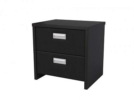 Тумба Como/Veda (2 ящика), цвет: ЛДСП Черный/Экокожа Черный