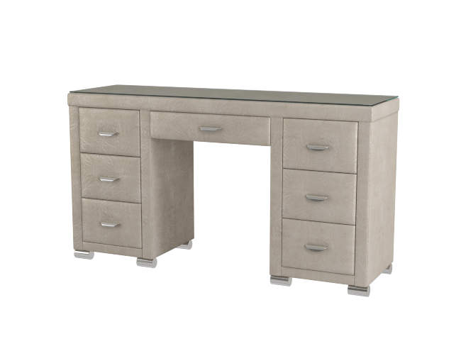 Туалетный стол OrmaSoft 2 (7 ящиков), цвет: Экокожа Жемчуг